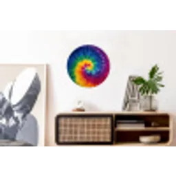 Regenboogkleuren - Spiraal - Kleurrijk Wandcirkel aluminium klein -kantoor