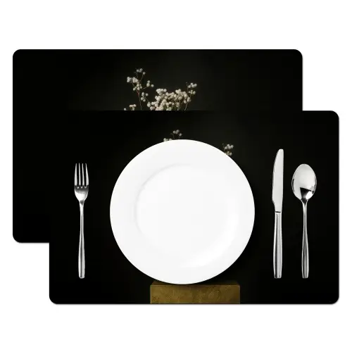 Bloembollen - Wit - Vaas - Minimalistisch Placemat vinyl groot -zzsfeer2_Kitchenyeah-website