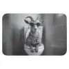 Geit - Telefoon - Toilet - Zwart - Wit WCmat klein -3d