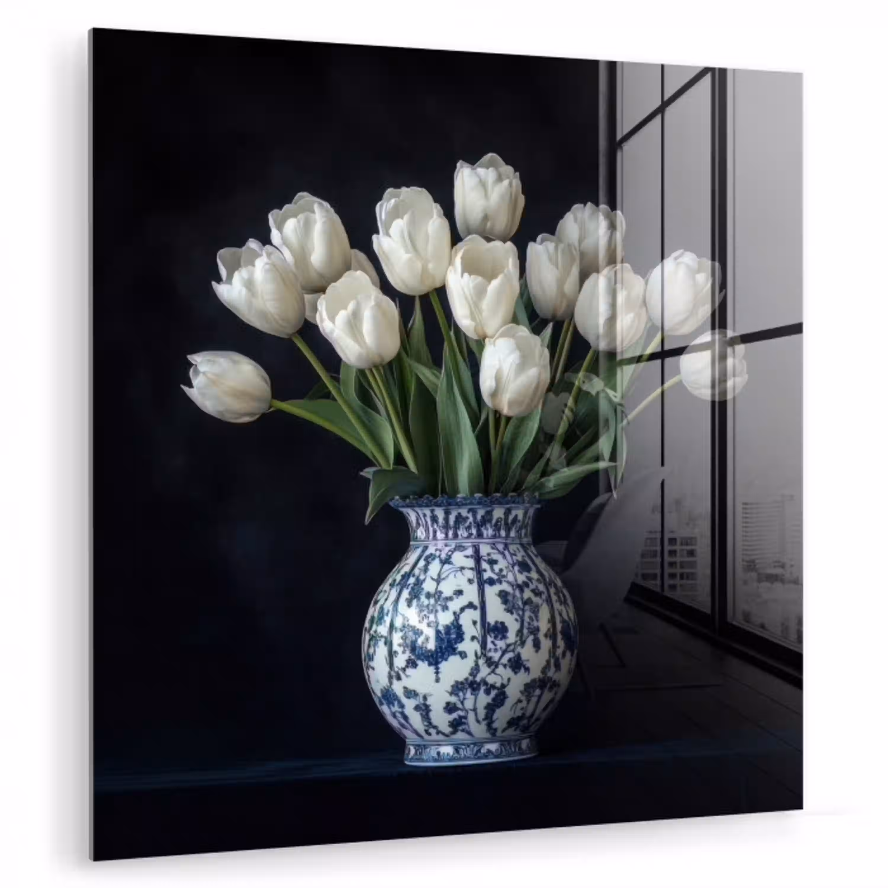 Wit - Bloemen - Tulpen - Vaas plexiglas 5mm klein -zzzproduct_nieuw