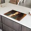 Kat - Geschilderd - Artistiek - Wit Inductie beschermer vinyl 3mm klein -sfeer8