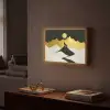Wolf - Bergen - Maan - Zwart Light Box met batterij (Wandlamp) middel -sfeer1