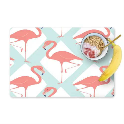 Flamingo - Mintgroen - Ruit Placemat vinyl groot 368 -zzzproduct_Kitchenyeah-website