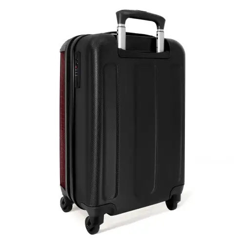 Abstract - Rood gridpatroon NBS - Handbagage koffer - Kinderen Unisex middel -achterkant