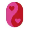 Minimalistisch - Rood - Roze - Hartjes Wandcirkel Ovaal Forex klein -3d