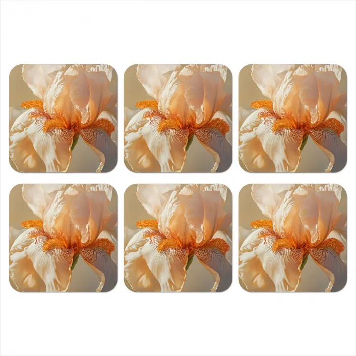 Close up - Oranje - Iris onderzetter kurk middel -3d