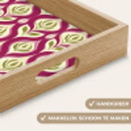 Retro - Floraal - Paars Dienblad Rechthoek middel 911 -USP_HandgreepNL