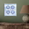 Vier schelpen - Blauw - Wit - Strepen plexiglas 5mm klein -sfeer3