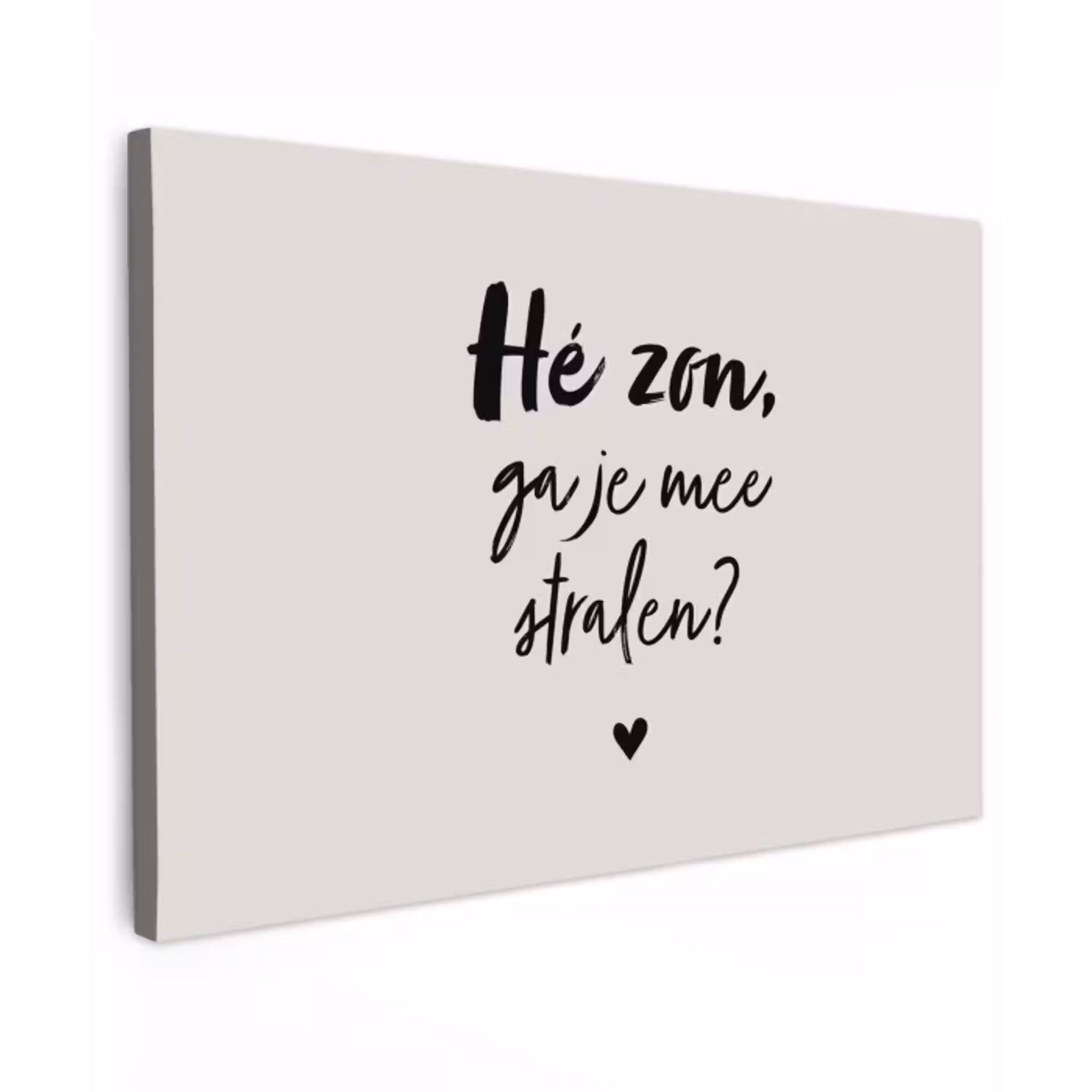 Tekst - Hé zon, ga je mee stralen? - Quotes - Zomer Tuinposter op houten frame 2 cm dik klein -3d