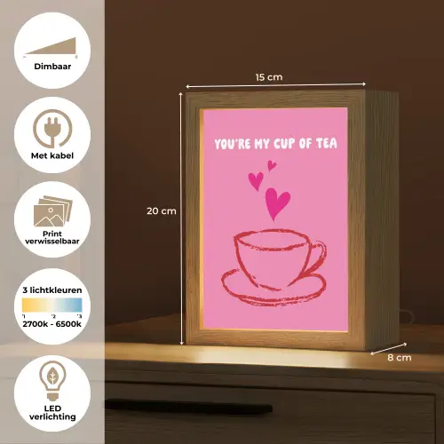 Thee - Roze - Valentijn - Tekst Light Box met kabel (Wandlamp) klein -USP_websiteoverzichtNL