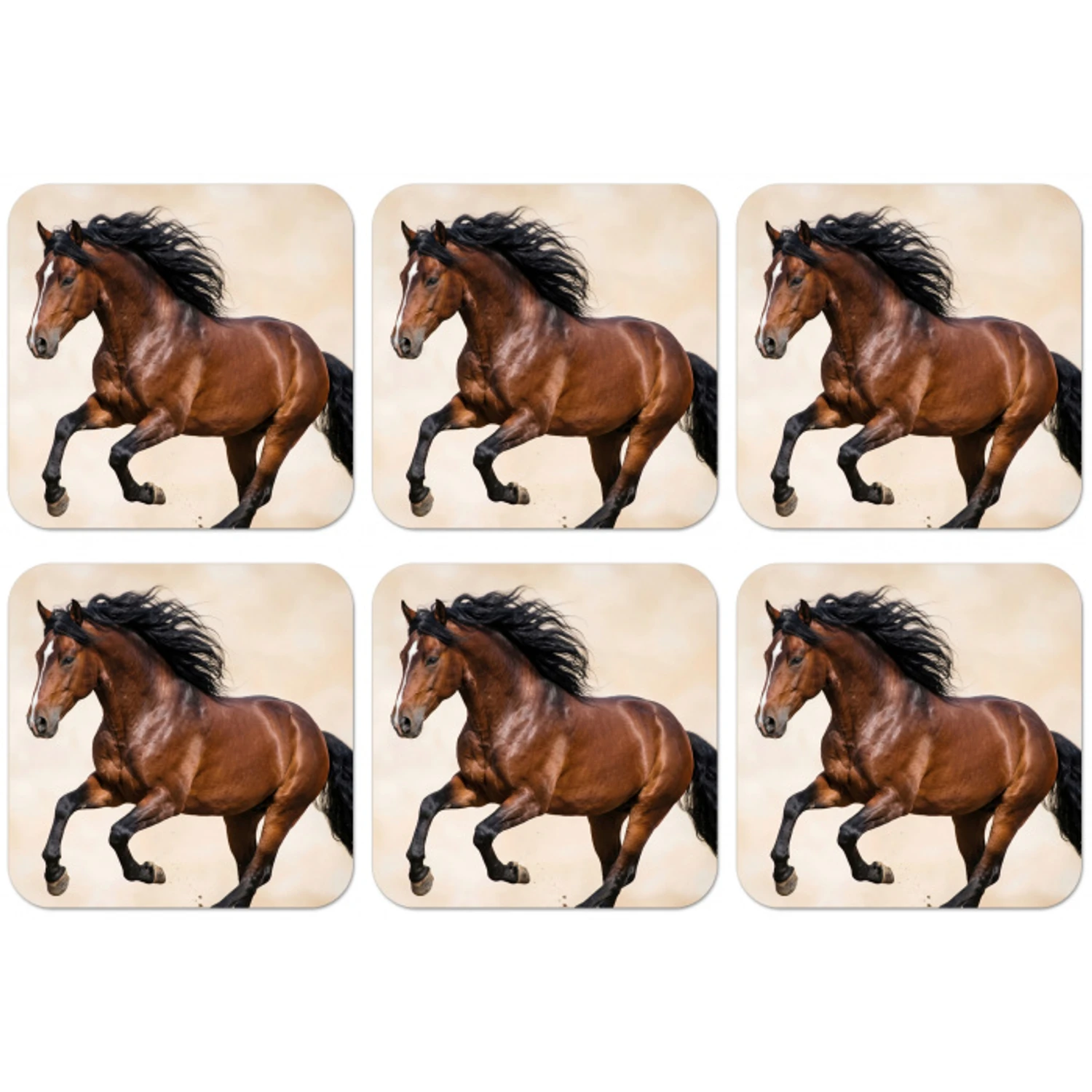 Paard - Galop - Energie onderzetter kurk middel -zkaufland3dotto