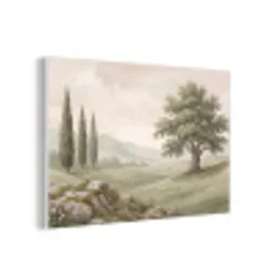 Heuvellandschap - Bomen - Natuur - Groen forex 5mm xxl -3d