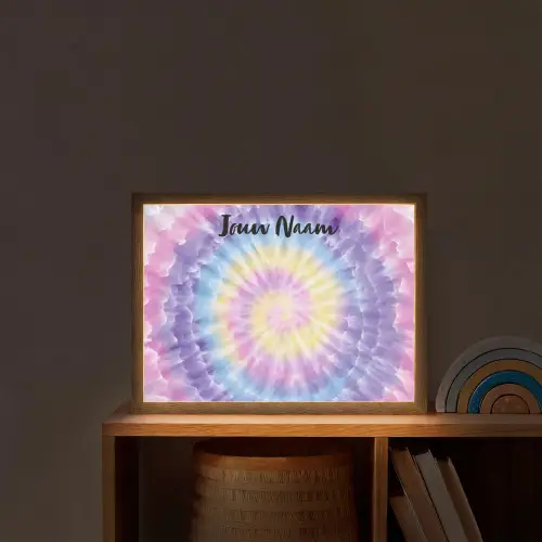 Tie Dye - Klassiek - Pasteltinten Light Box met batterij (Wandlamp kind) middel -sfeer1_kind