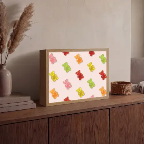 Kleur - Snoep - Roze Light Box met batterij (Wandlamp) middel -sfeer2