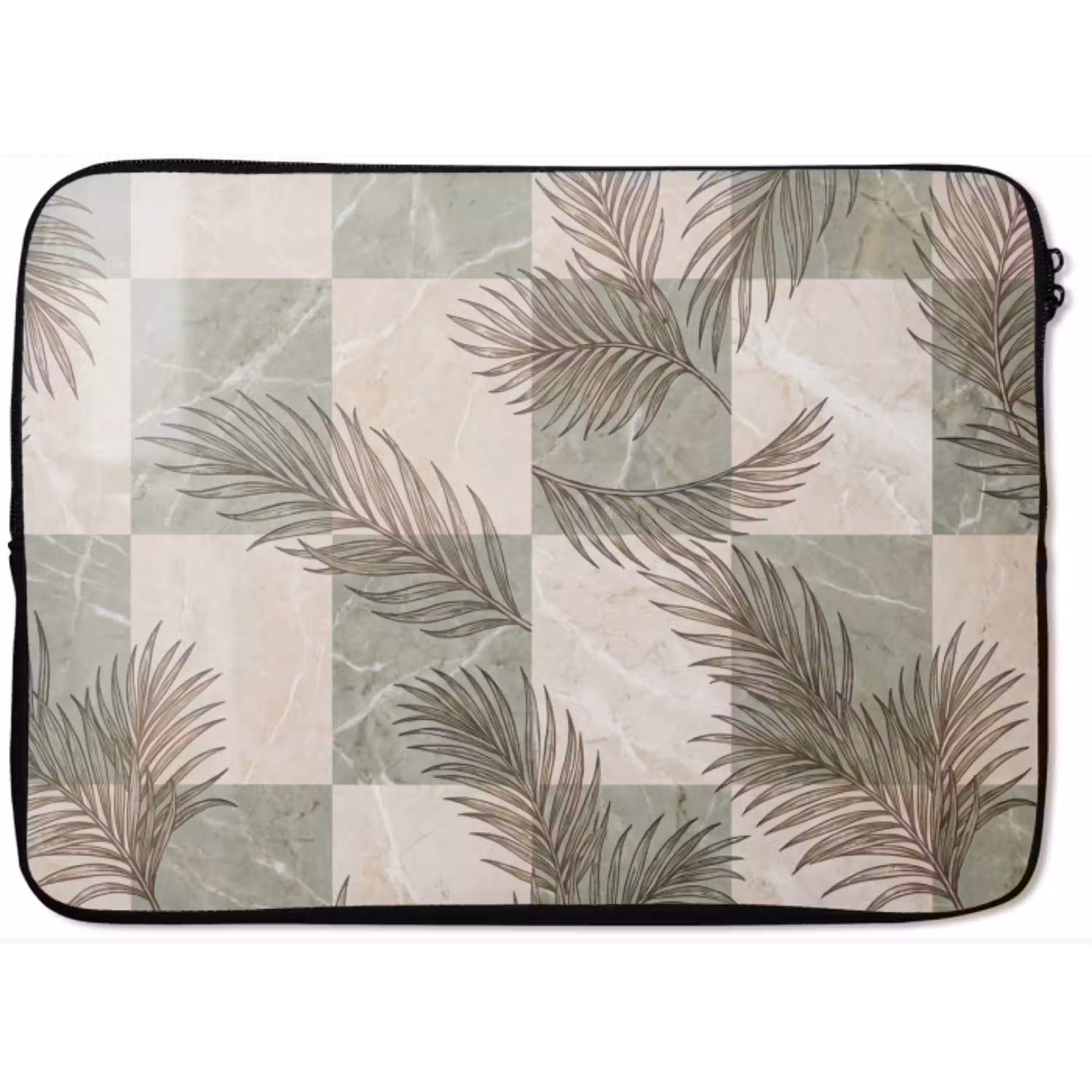 Planten - Bladeren - Marmer - Modern - Groen laptophoes neopreen klein -zkaufland3dotto