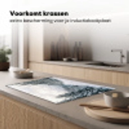Weg - Sneeuw - Naaldbos - Winter - Avontuurlijk Inductie beschermer vinyl 3mm klein -sfeer1