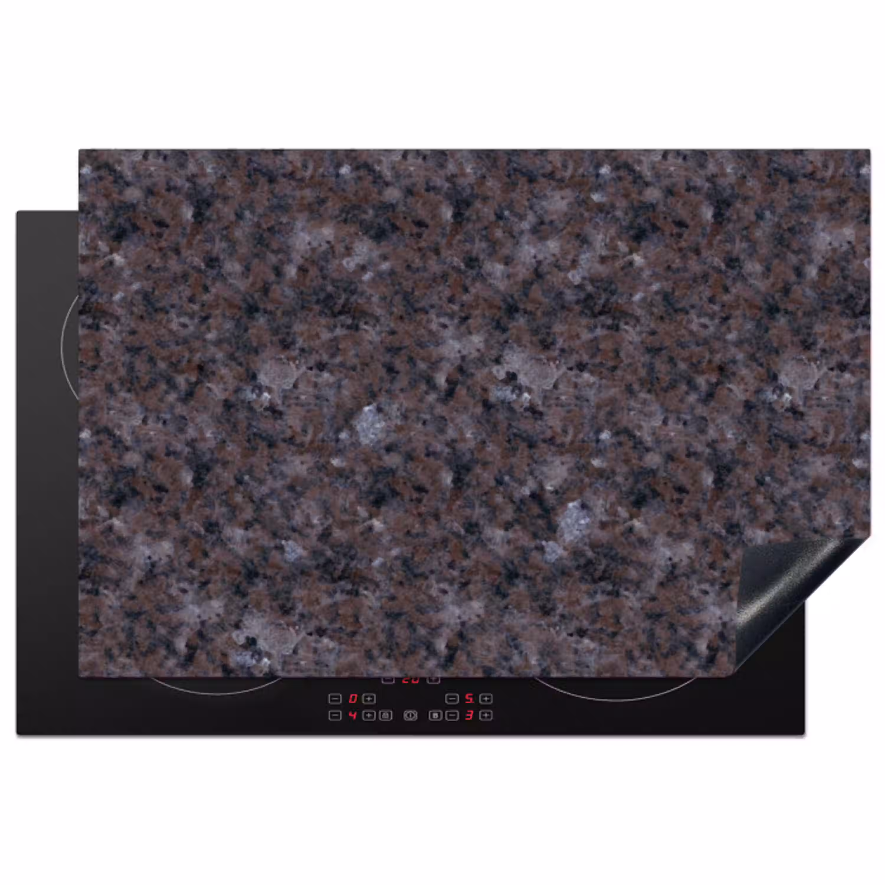 Graniet - Zwart - Grijs - Vlekken Inductie beschermer vinyl 3mm klein 276 -3d