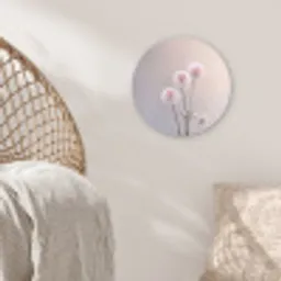 Bloemen - Bollen - Roze Wandcirkel kunststof plaat 5mm dik klein -sfeer5