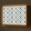 Grafisch - Tegel - Blauw Light Box met batterij (Wandlamp) middel 907 -z3d_website