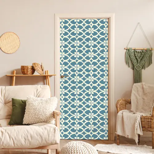 Patroon - Symmetrisch - Blauw deurposter klein 289 -sfeer2