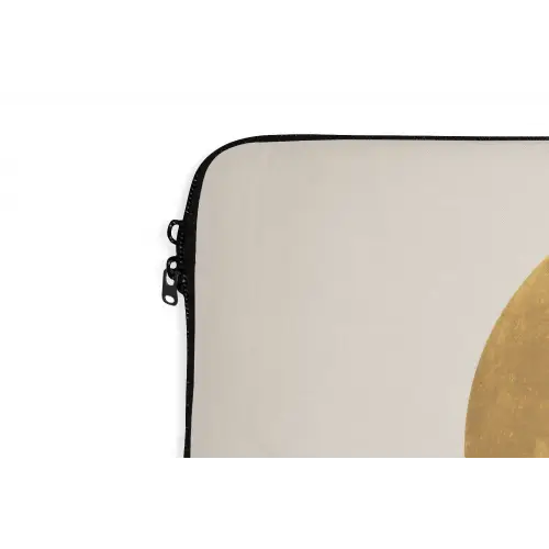 Bergsilhouetten - Gouden cirkel - Beige laptophoes neopreen klein -detail