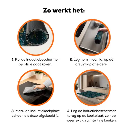 Retro - Disco - Vuurwerk - 70s - Multi Inductie beschermer vinyl 3mm klein 276 -zzzzzzz-td-werking
