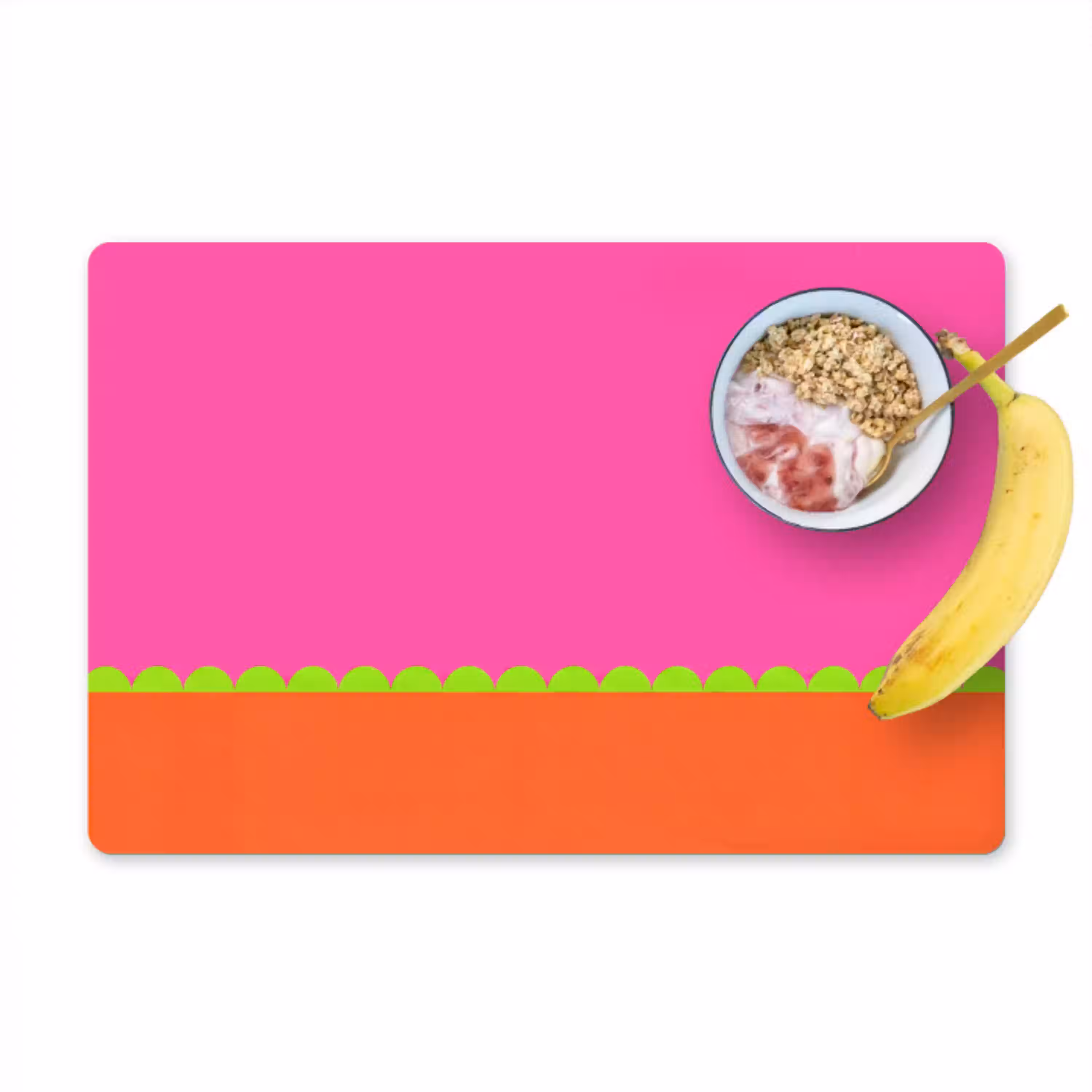 Abstract - Geometrisch - Kleurblokken - Roze - Oranje Placemat vinyl groot -zzzproduct_Kitchenyeah-website