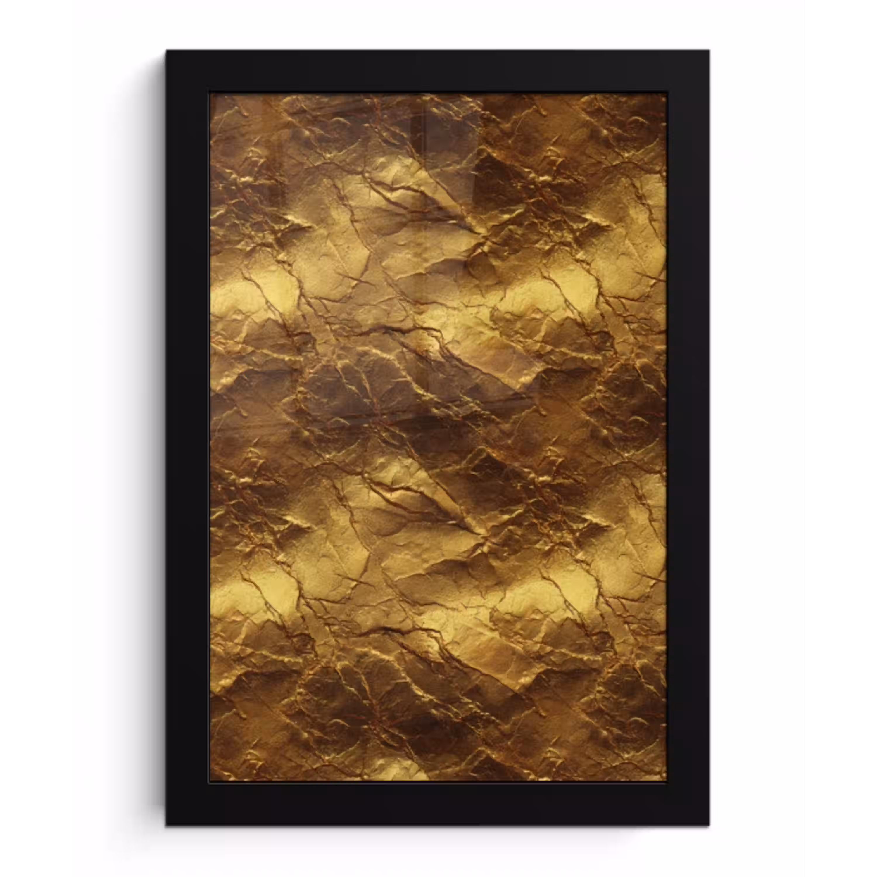 Bladgoud - Textuur  - Goud fotolijst zwart zonder passe partout klein 224 -3d