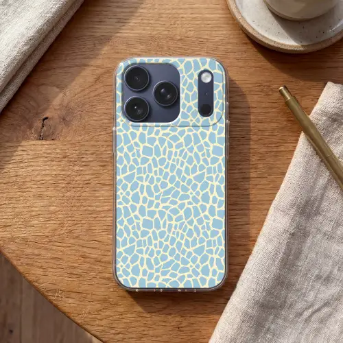 Giraf - Modern - Blauw Telefoonhoesje iPhone 17 Pro klein 878 -sfeer1