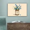 Coffee - Blik - Minimalistisch - Bloemen canvas 2cm klein -sfeer4