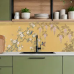 IJsvogels - Bloesem - Geel keuken achterwand 2 middel -sfeer3