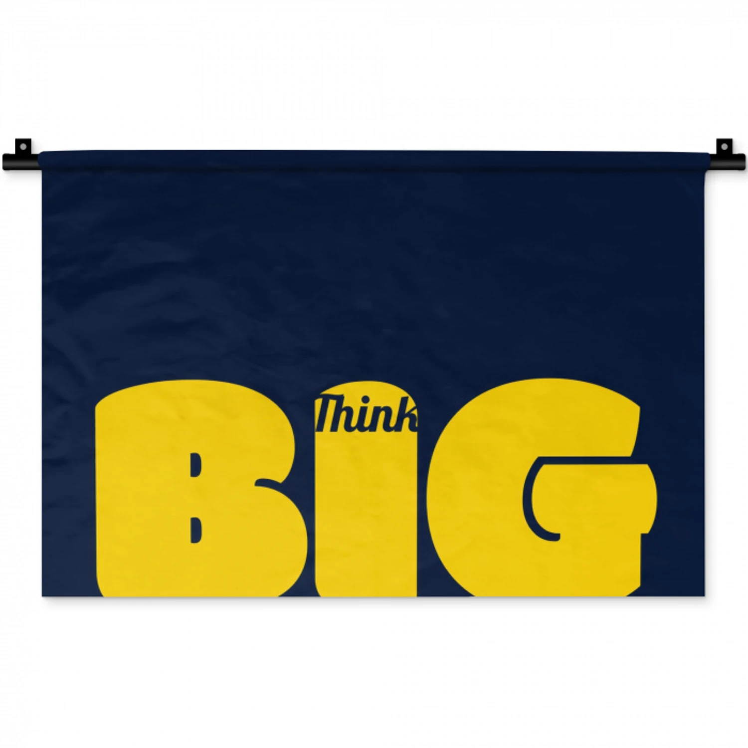 Think big - Blauw - Geel Wandkleed katoen klein -zz3d