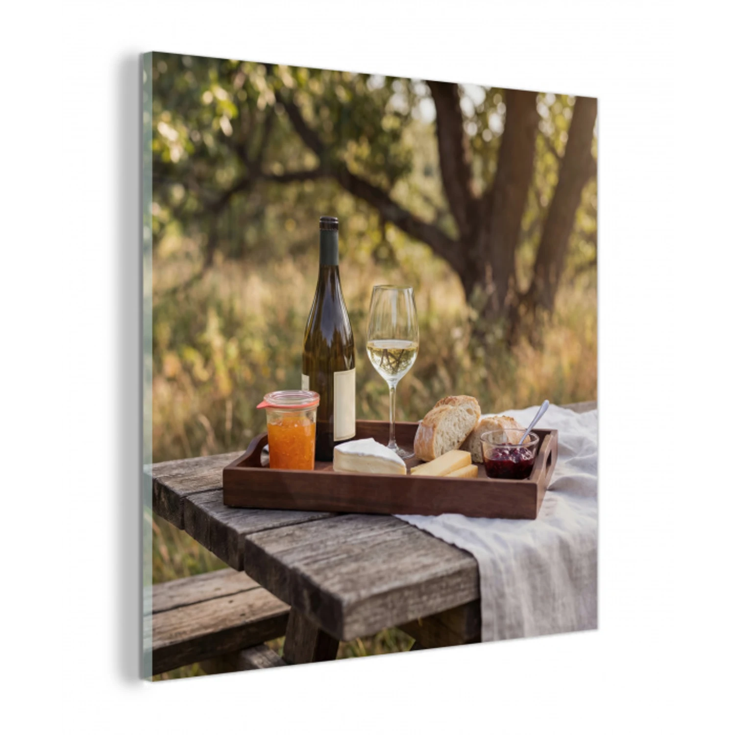 Picknick - Wijn - Kaasplankje plexiglas 5mm klein -z3d