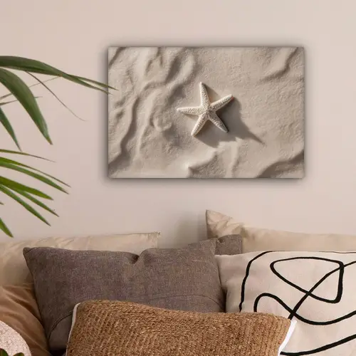 Strand - Zeester - Zand - Beige canvas 2cm klein -sfeer1