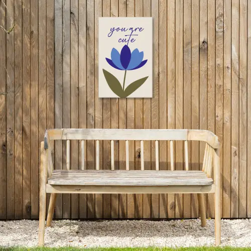Korenbloem - Valentijn - Bloem - Blauw Tuinposter op houten frame 2 cm dik klein -sfeer4