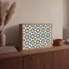 Klassiek - Geometrisch - Blauw Light Box met batterij (Wandlamp) middel 907 -sfeer2