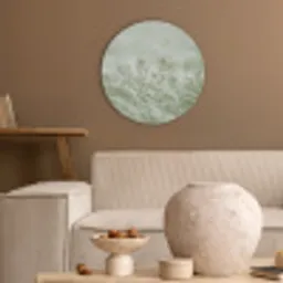 Grassen - Minimalistisch - Groen Akoestische PET Vilt - Rond klein -sfeer1