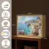 Kustdorp - Schilderij - Rotsen - Boten Light Box met batterij (Wandlamp) middel -USP_websiteoverzichtNL