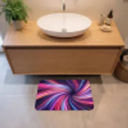 Abstract - Swirl - Futuristic - Neon Badmat klein -sfeer1
