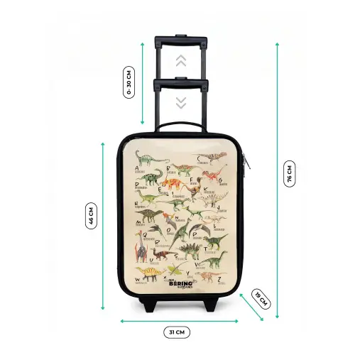 Dino alfabet Kinderkoffer - Zwart klein -productfoto_formaten