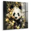 Panda - Pandabeer - Wilde dieren - Natuur - Bloemen plexiglas 5mm klein -zzzproduct_nieuw