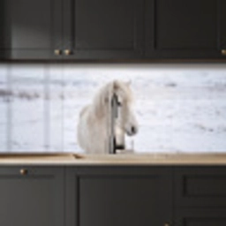 Paard - Kop - Winter - Dieren - Wit keuken achterwand 2 middel -sfeer1