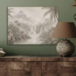 Jungle - Watervallen - Tropisch - Illustratie PET vilt klein -sfeer2