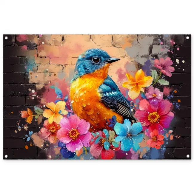 Gartenposter - Blühender Vogel