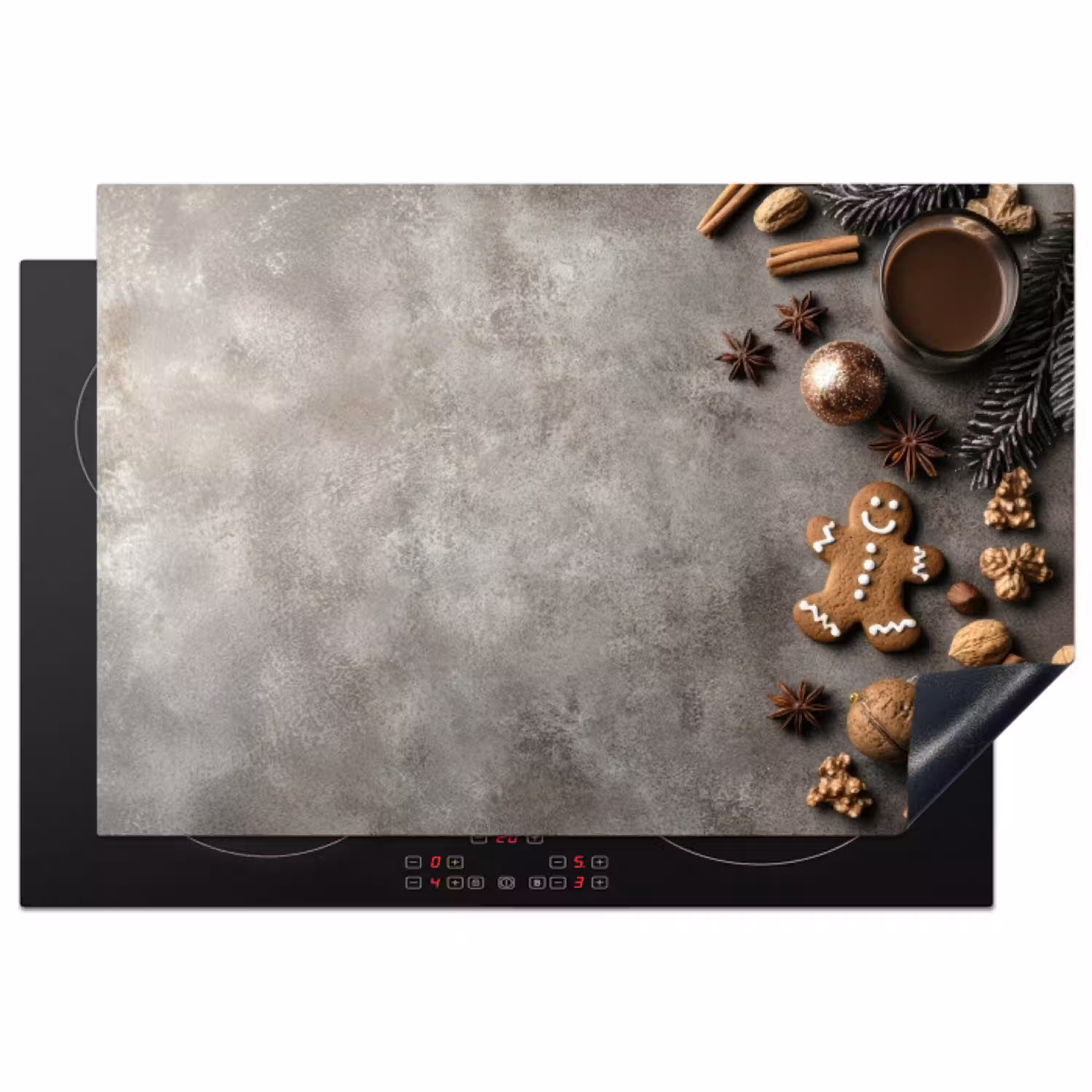 Winter - Kerst - Warm - Eten Inductie beschermer vinyl 3mm klein -3d