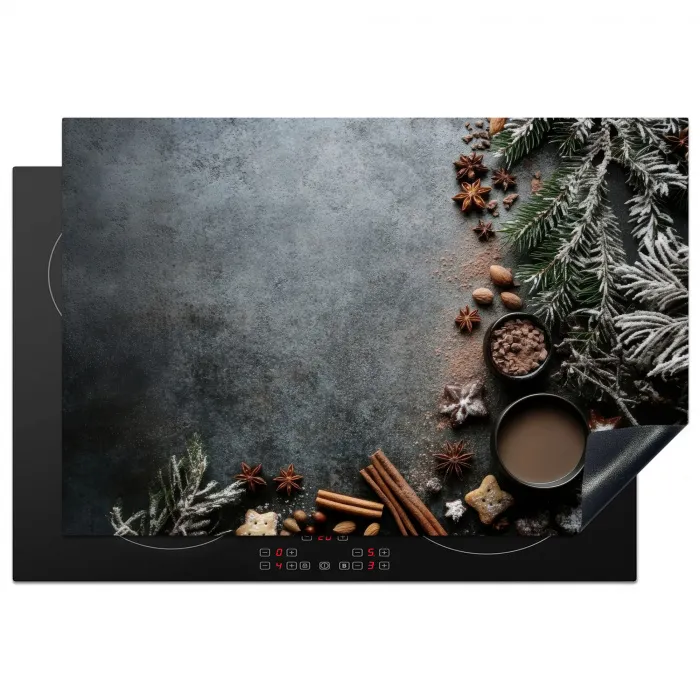 Winter - Kruiden - Sneeuw - Chocolade Inductie beschermer vinyl 3mm klein -3d