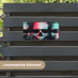 Schedels - Glitch - Cyberpunk tuinposter los doek klein -sfeer3