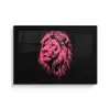 Leeuw - Zwart - Roze - Neon fotolijst zwart zonder passe partout klein -3d