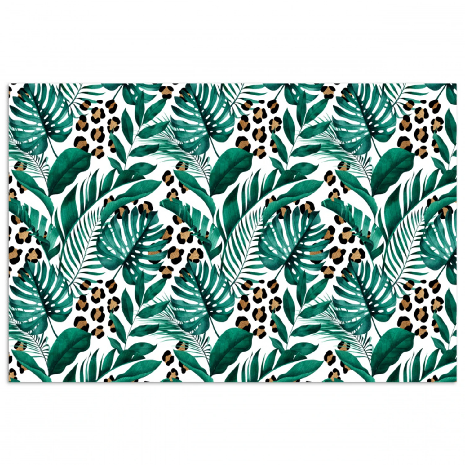 Dierenprint - Panter - Bladeren - Tropisch - Jungle poster papier klein -3d