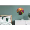 Tulpenveld - Zonsondergang - Kleurrijk Wandcirkel aluminium klein -slaapkamer